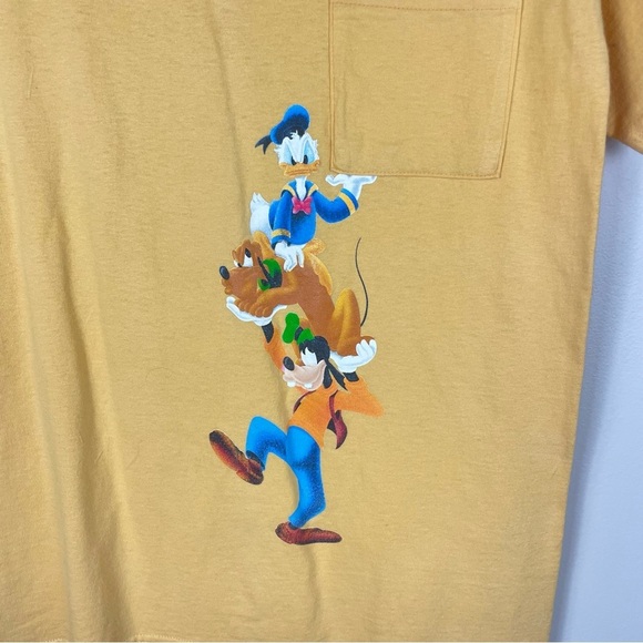 Disney Mickey Mouse Shirt Womens Medium Pocket Donarld Duck Goofy Pluto Top - Picture 4 of 7